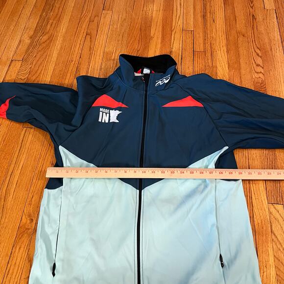 Podium Wear Jacket Adult XL Zip Performance Green Gray Running Coat - Picture 4 of 7